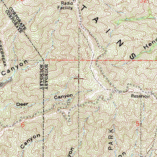 Topographic Map of Elmwood Debris Dam, CA