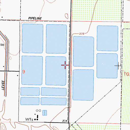 Topographic Map of Irrigation Reservoir 2011-002 Dam, CA