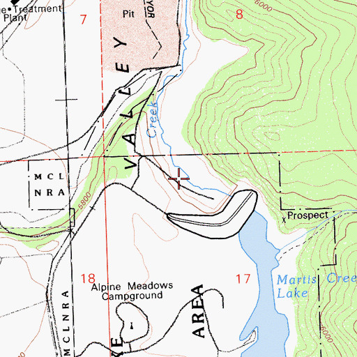 Topographic Map of Martis Creek Lake Dam, CA