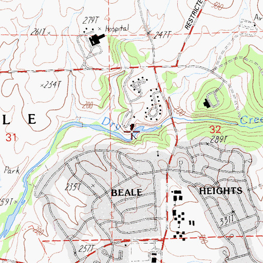 Topographic Map of Beale Lake, CA