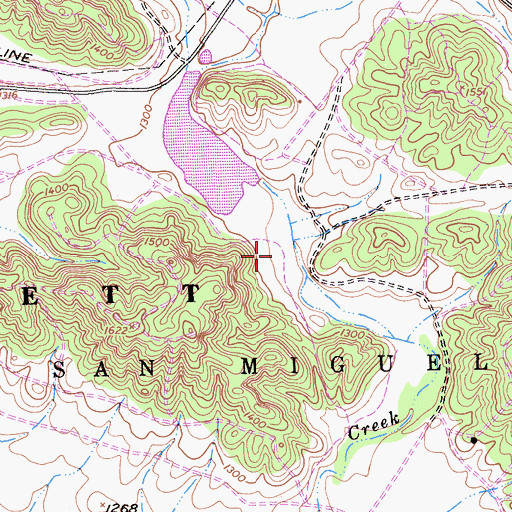 Topographic Map of Lower Stoney Reservoir Dam, CA