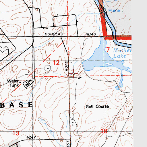 Topographic Map of Mather Dam, CA
