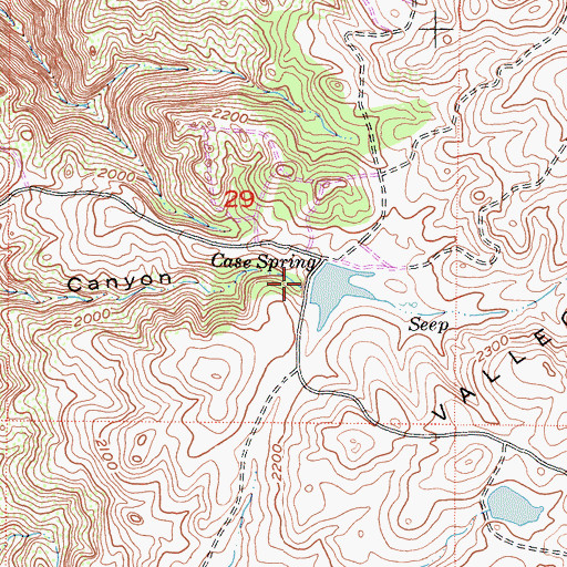 Topographic Map of Case Springs Dam, CA