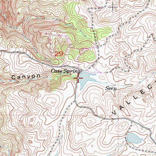 Topographic Map of Case Springs Lake, CA