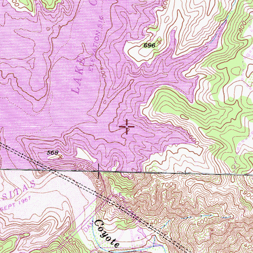 Topographic Map of Casitas Dam, CA