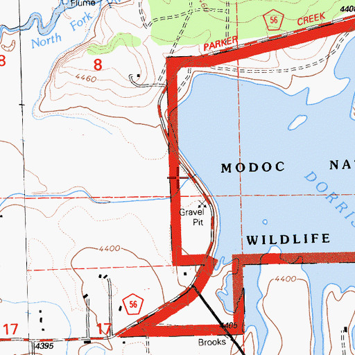 Topographic Map of Dorris Dam, CA