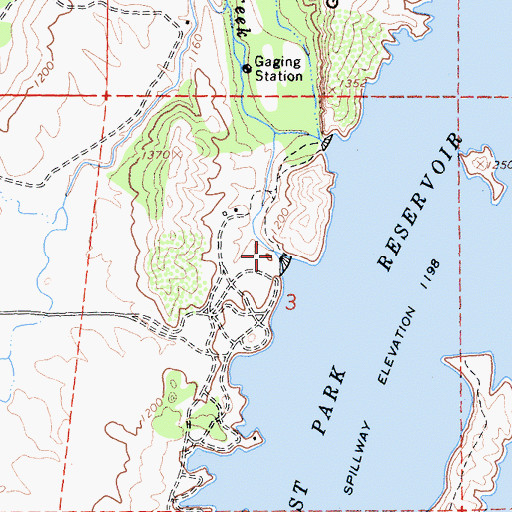 Topographic Map of East Park Dam, CA