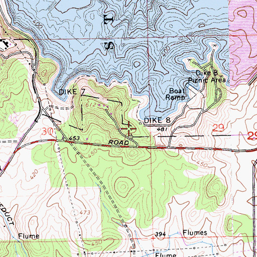 Topographic Map of Folsom Dike 8 Dam, CA