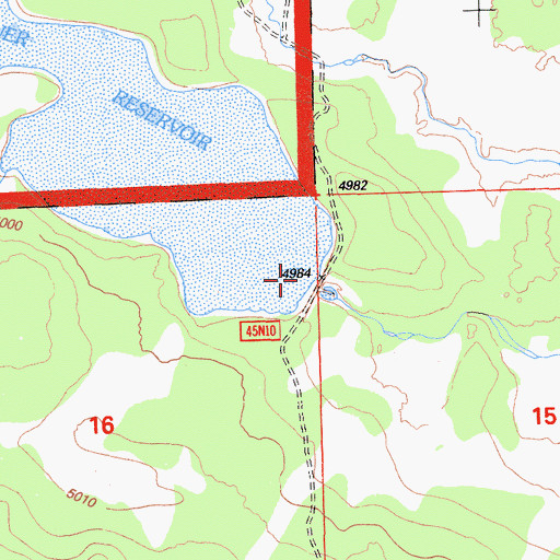 Topographic Map of Lauer Dam, CA