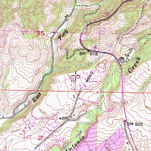 Topographic Map of Lauro Dam, CA
