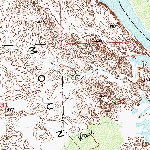 Topographic Map of Senator Wash Reservoir, CA