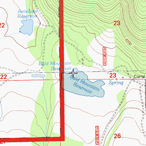 Topographic Map of Proctor Creek Dam, CA