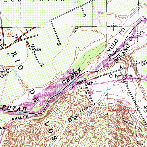 Topographic Map of Putah Diversion Dam, CA