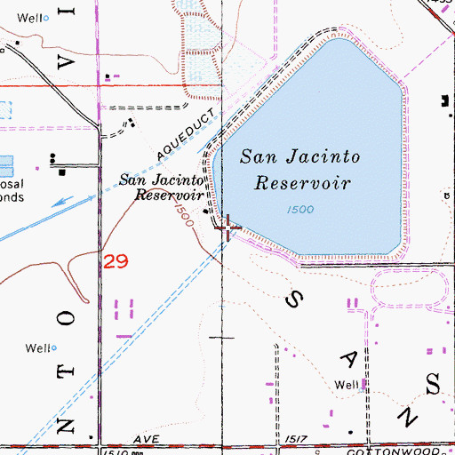 Topographic Map of San Jacinto Dam, CA