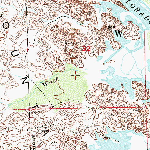 Topographic Map of Senator Wash Dam, CA