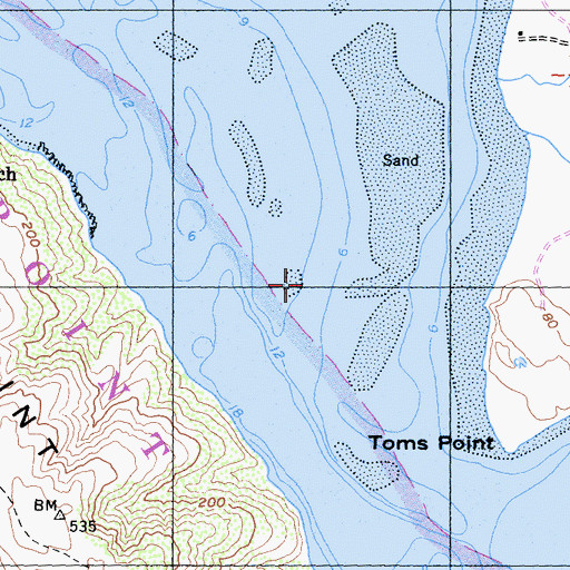 Topographic Map of South Dam, CA