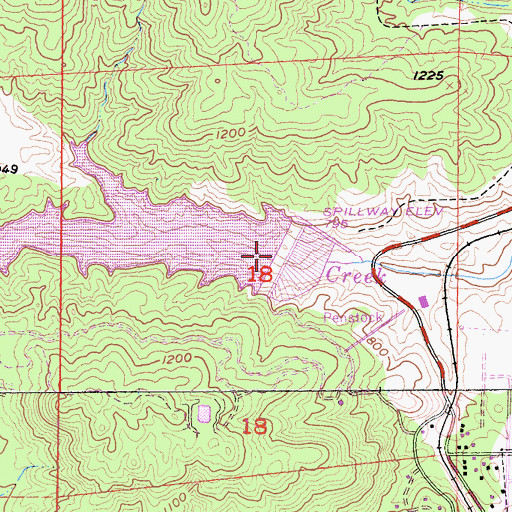 Topographic Map of Spring Creek Dam, CA