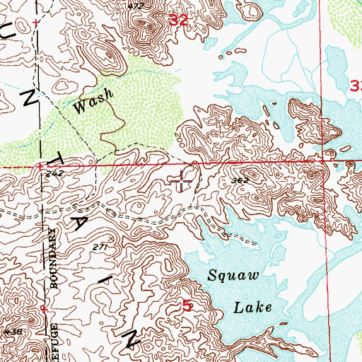 Topographic Map of Squaw Lake Dike Dam, CA