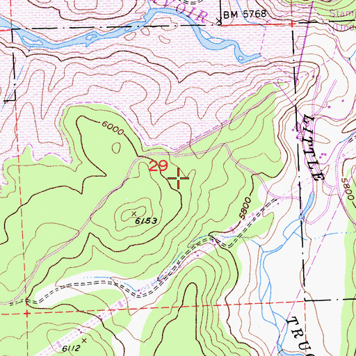 Topographic Map of Stampede Dike Dam, CA