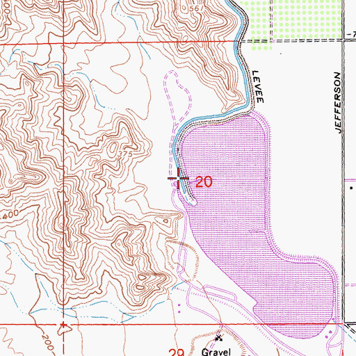 Topographic Map of West Side Detention Dike Number 2 Dam, CA