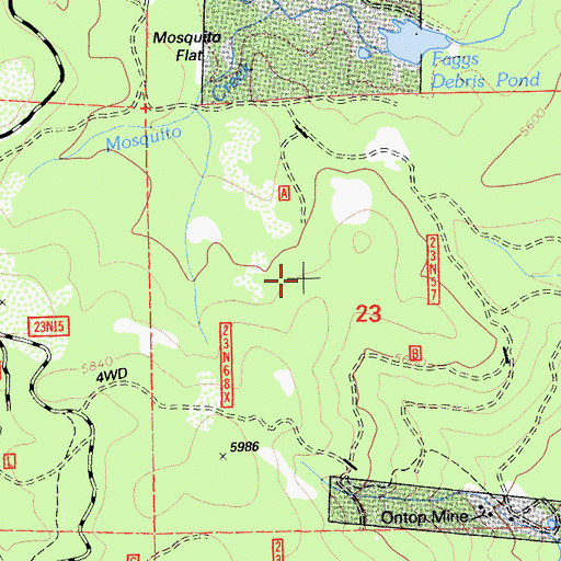Topographic Map of Faggs Debris Dam, CA