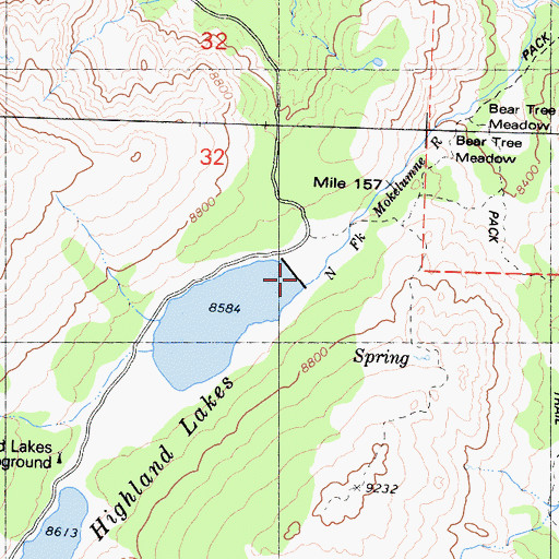 Topographic Map of Lower Highland Dam, CA