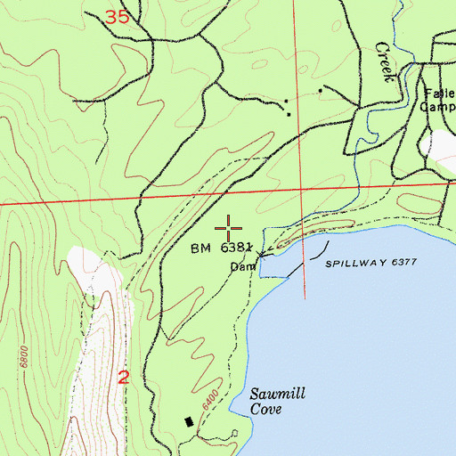 Topographic Map of Fallen Leaf Lake, CA