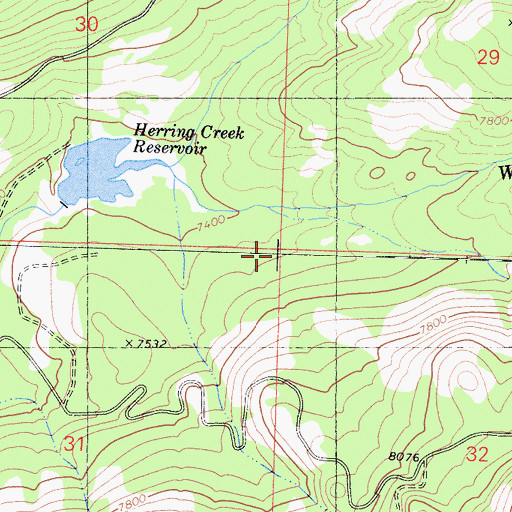 Topographic Map of Herring Creek Reservoir, CA