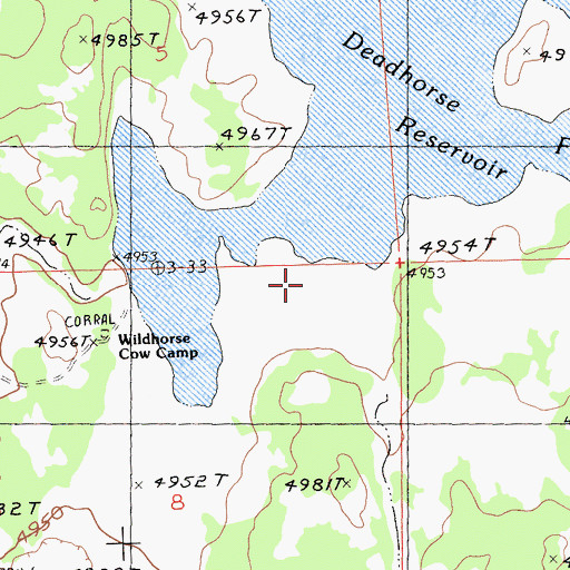 Topographic Map of Dead Horse Flat Dam, CA
