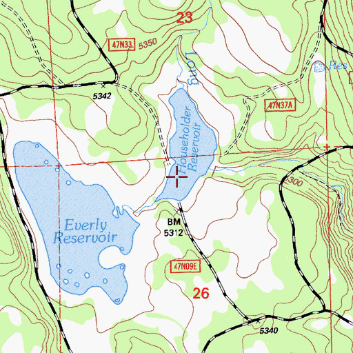 Topographic Map of Householder Dam, CA