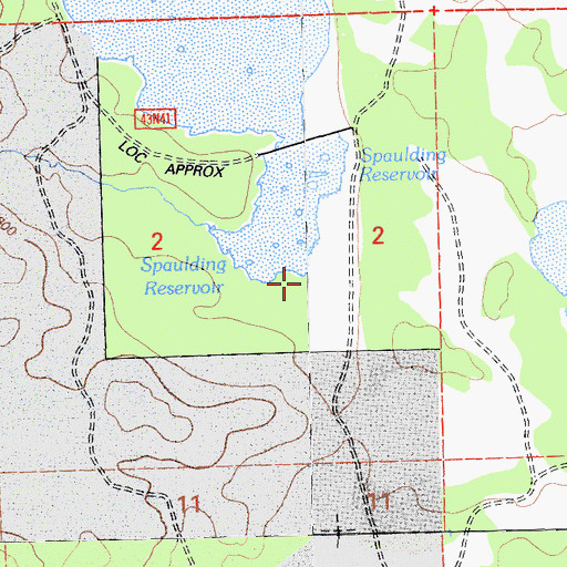 Topographic Map of Spaulding 3 Dam, CA