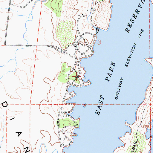 Topographic Map of Gordon Dike Dam, CA
