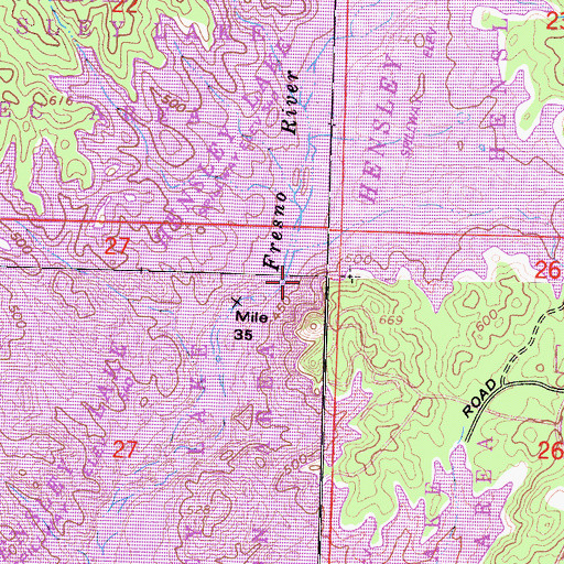 Topographic Map of Hensley Lake, CA