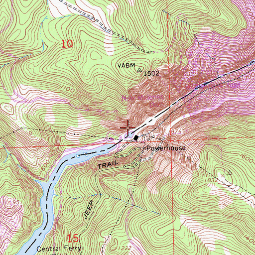 Topographic Map of New Melones Dam, CA