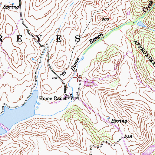 Topographic Map of Home Ranch Dam, CA