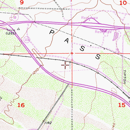 Topographic Map of Squaw Tank, CA