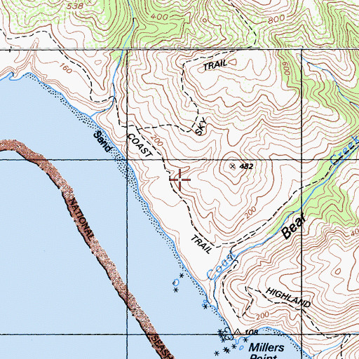 Topographic Map of Bear Valley Dam, CA