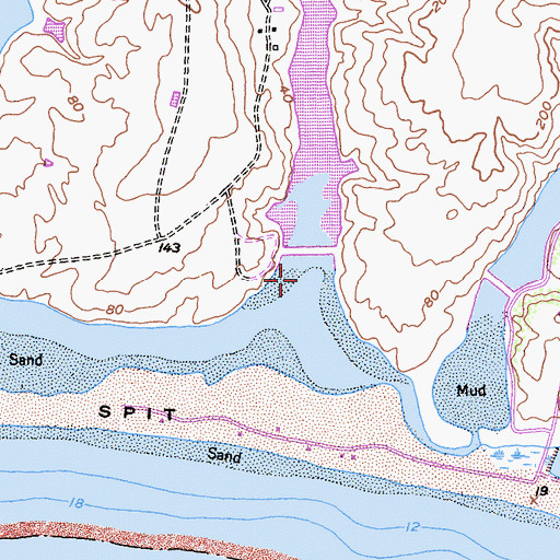 Topographic Map of Lower Turney Dam, CA