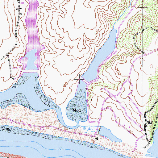 Topographic Map of Lower Muddy Hollow Dam, CA