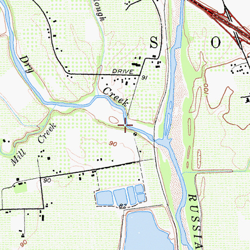 Topographic Map of West Slough, CA