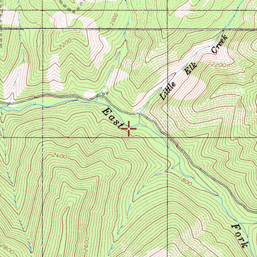 Topographic Map of Little Elk Creek, CA