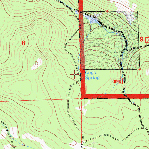 Topographic Map of Italian Spring, CA