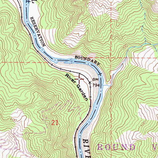 Topographic Map of River Garden, CA