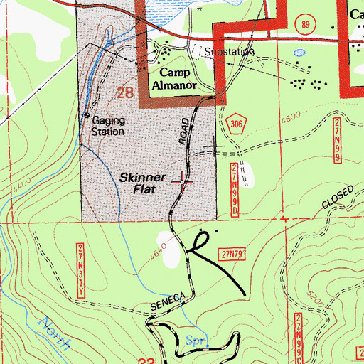 Topographic Map of Canyondam Work Center, CA