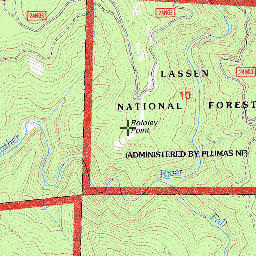 Topographic Map of Robley Point, CA