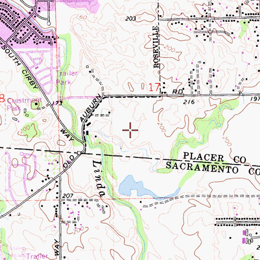Topographic Map of KFIA-AM (Carmichael), CA