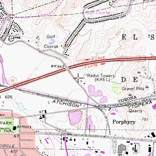 Topographic Map of KWRM-AM (Corona), CA