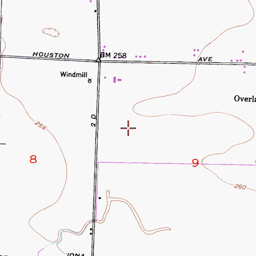 Topographic Map of KQIQ-AM (Farmersville), CA