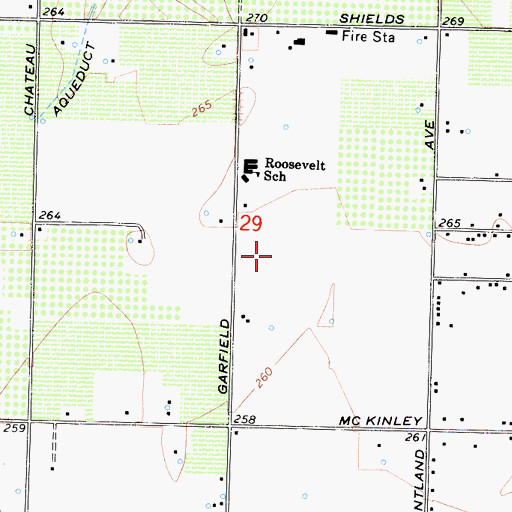 Topographic Map of KXEX-AM (Fresno), CA