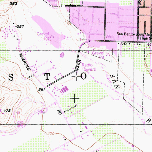 Topographic Map of KMPG-AM (Hollister), CA